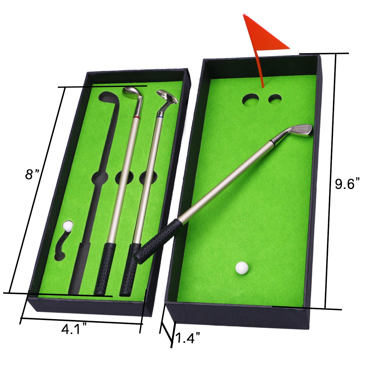HASTHIP Golf Clubs Ballpoint Pen Set Gift, Mini Golf Club Pens Unique Desktop Games Novelty Table Top Toys, Office Stationery Pen Golf Desk Toy Creative Birthday Gift Christmas Gift for Golf Lover