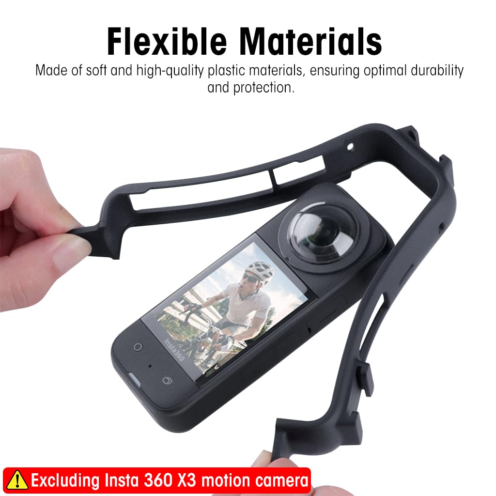 ZORBES Frame Case for Insta360 One X3 Anti-Scratch Plastic Housing for Insta360 One X3 Protective Frame Case with Cold Shoe Interface Insta360 One X3 Accessories, No Insta360 One X3