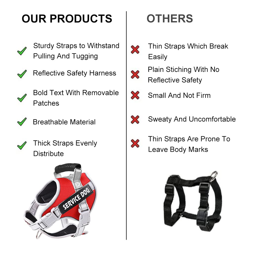 Qpets D-Ring Body Belt for Dogs, Dog Harness for Large Dogs with Safety Reflective Strip, Quick Release Buckle Adjustable Size Easy Control Handle for Medium Large Dog for 23-30kg(L)