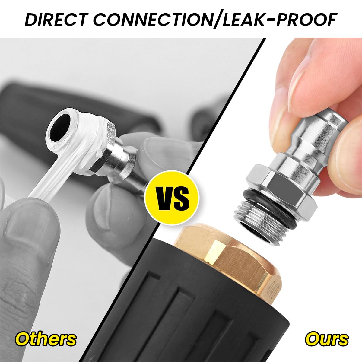 Serplex Pressure Washer Tips Turbo Nozzle with 5 Spray Nozzles High Pressure 4000PSI 360° Rotating Spray Pressure Washer Nozzle Universal 1/4 inch Nozzles Quick Connection for Pressure Washer