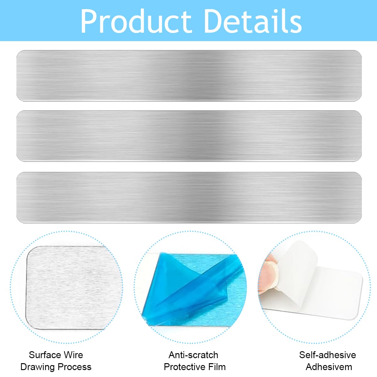 Climberty 4 Pack Magnetic Stainless Memo Board Strip Message Board with 16 Pcs Color Magnets, Adhesive Backing Bulletin Bar Board for Office, Home, Photo Wall, Documents and Fridge (Silver)