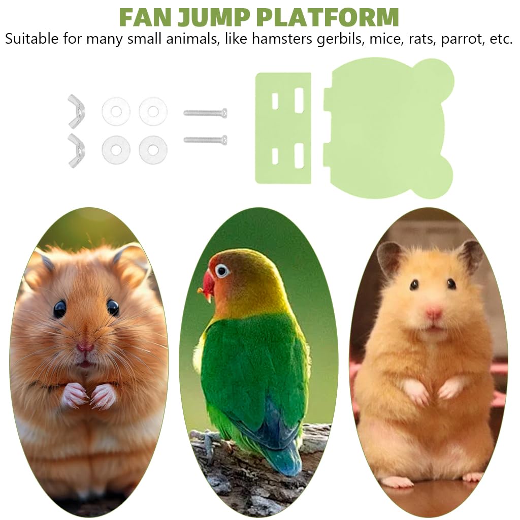 Qpets Hamster Standing Board for Cage PVC Cartoon Jumping Board Screw Fixed Stand Platform Small Pet House Decor Bird Cage Decor, 15x10x1.5cm