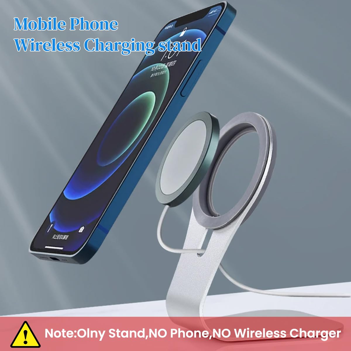 ZORBES Desk Phone Stand Magnetic Phone Holder Alloy Magnetic Ring Phone Holder Compatible with MagSafe Anti-slip Base Design Multi Purpose Strong Magnet Phone Holder for Home Office