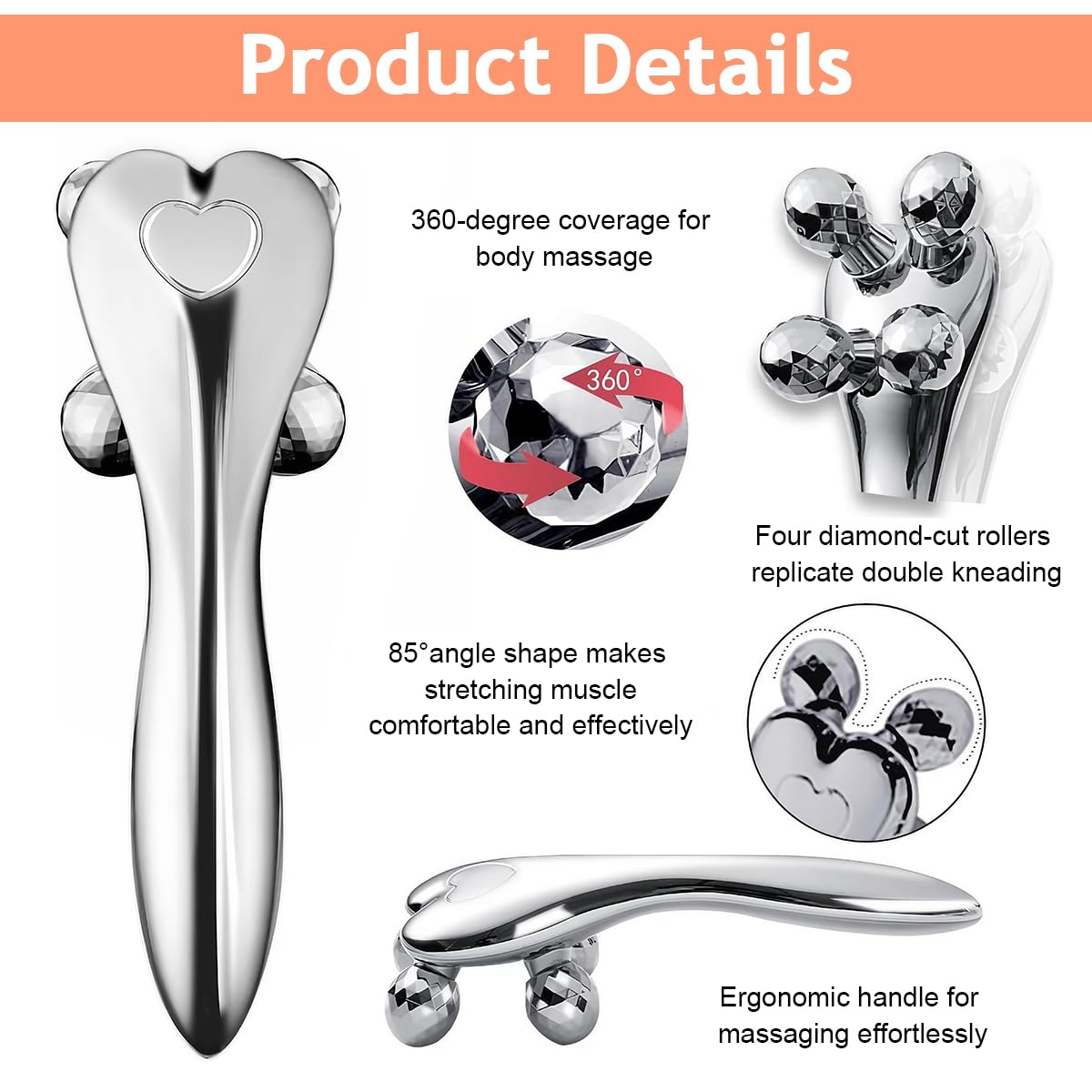 MAYCREATE Face Roller Facial Roller Face Massager for Face Lift, Skin Care Roller for Face Neck Body, Reduce Puffiness Remove Wrinkles, Gift for Women