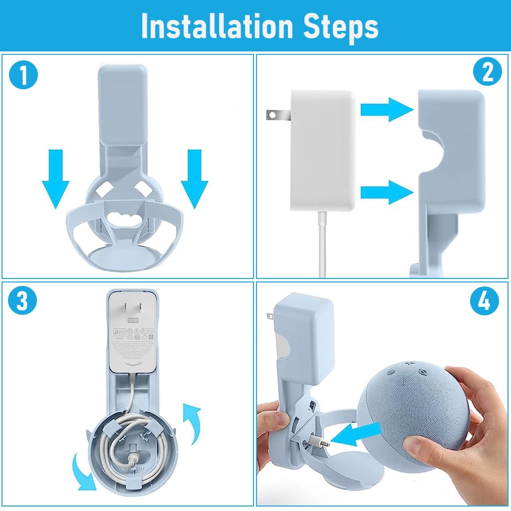 ZORBES Wall Mount for Alexa Echo Dot, Outlet Hanger Stand for Echo Dot (5th & 4th Gen) Alexa Echo Dot Holder with Cable Management, Alexa Wall Mount Alexa Echo Dot Accessories (Holder Only)