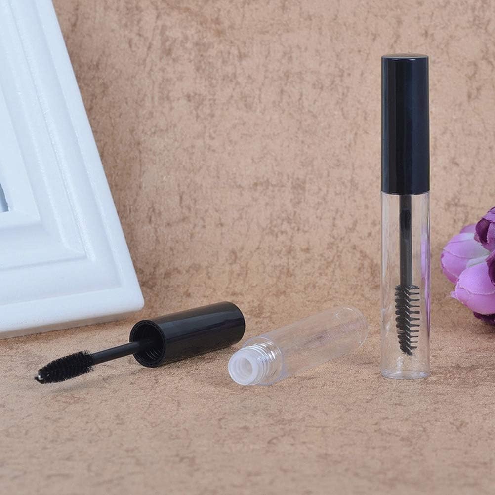 MAYCREATE 10ml Plastic Empty Mascara Tube Wand Eyelash Cream Container Bottle for Castor Oil Brush Kit Combo with Funnels Mascara Eyeliner For Women