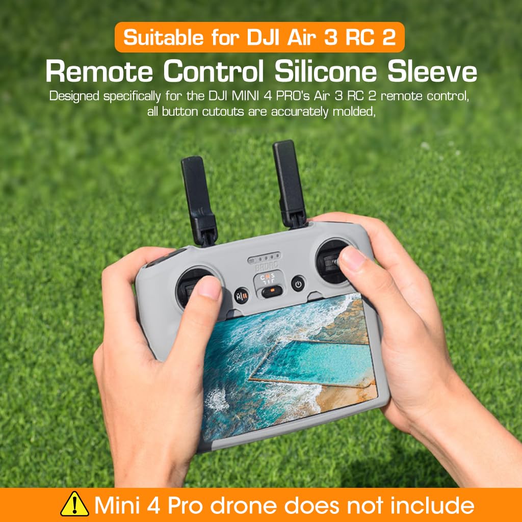 ZORBES Silicone Case for DJI Air 3 RC 2 Remote Controller, Air 3 Silicone Protective Case Cover Sleeve Anti-slip Silicone Case for Air 3 RC 2 Remote Controller DJI Mini 4 Pro, No Air 3 RC 2 Remote Controller