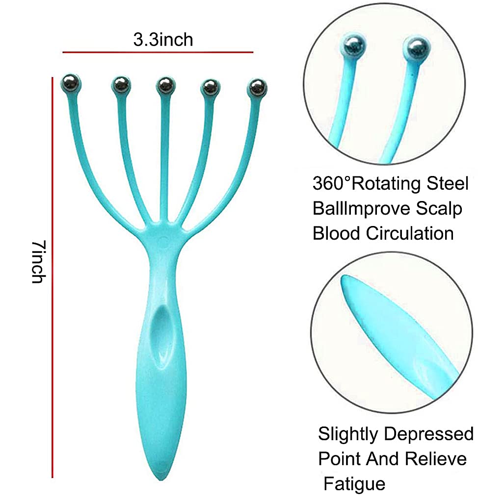 MAYCREATE Massager for Scalp Head Neck Finger Gripper Claw Spa Therapy Tool Manual Massager, Multi color