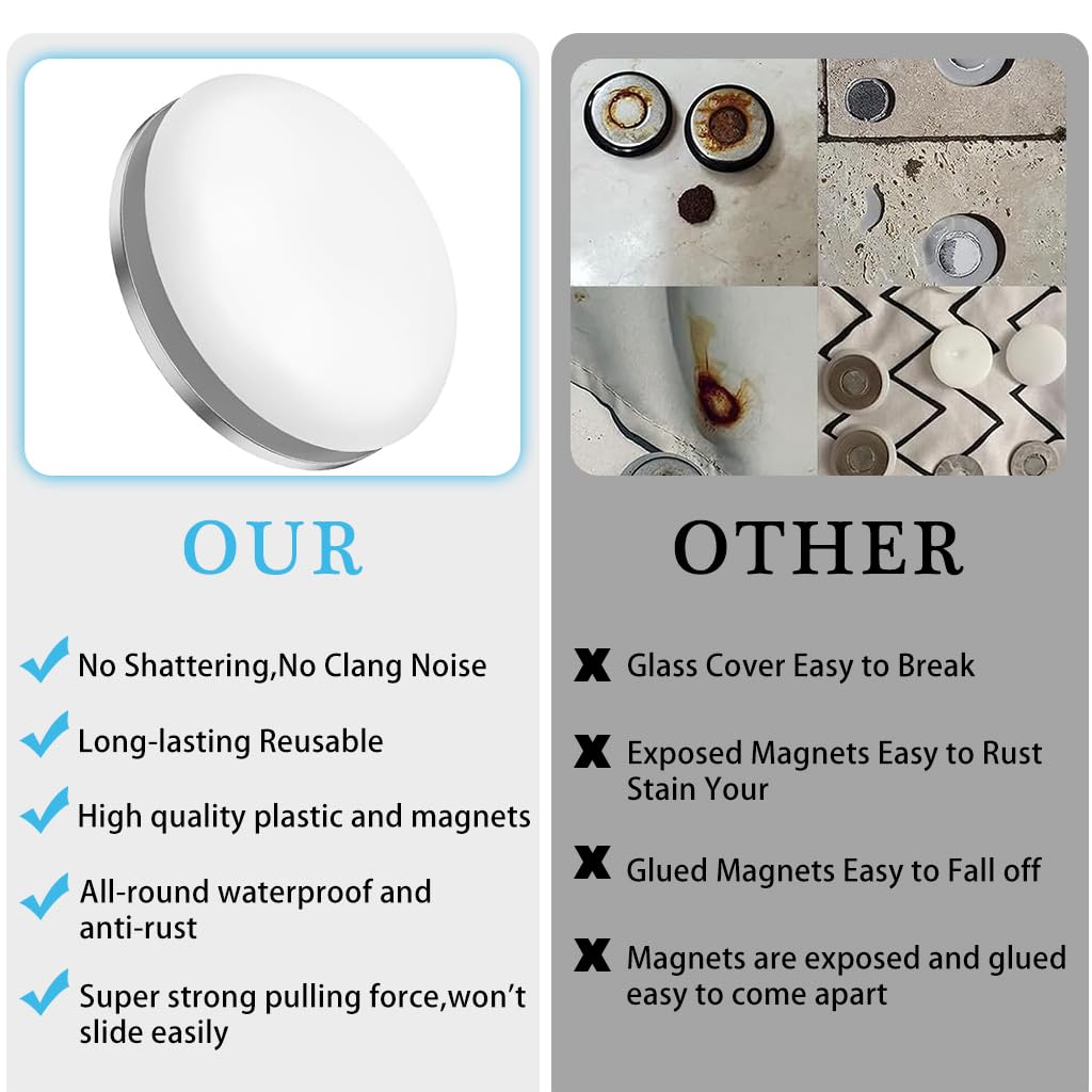 HASTHIP 4 Pair Magnetic Shower Curtain Weights, Strong Curtain Shower Magnet Weights, Prevent Curtain Liner from Blowing Around, Work for Drapery, Tablecloth, Flag, Outdoor Curtain