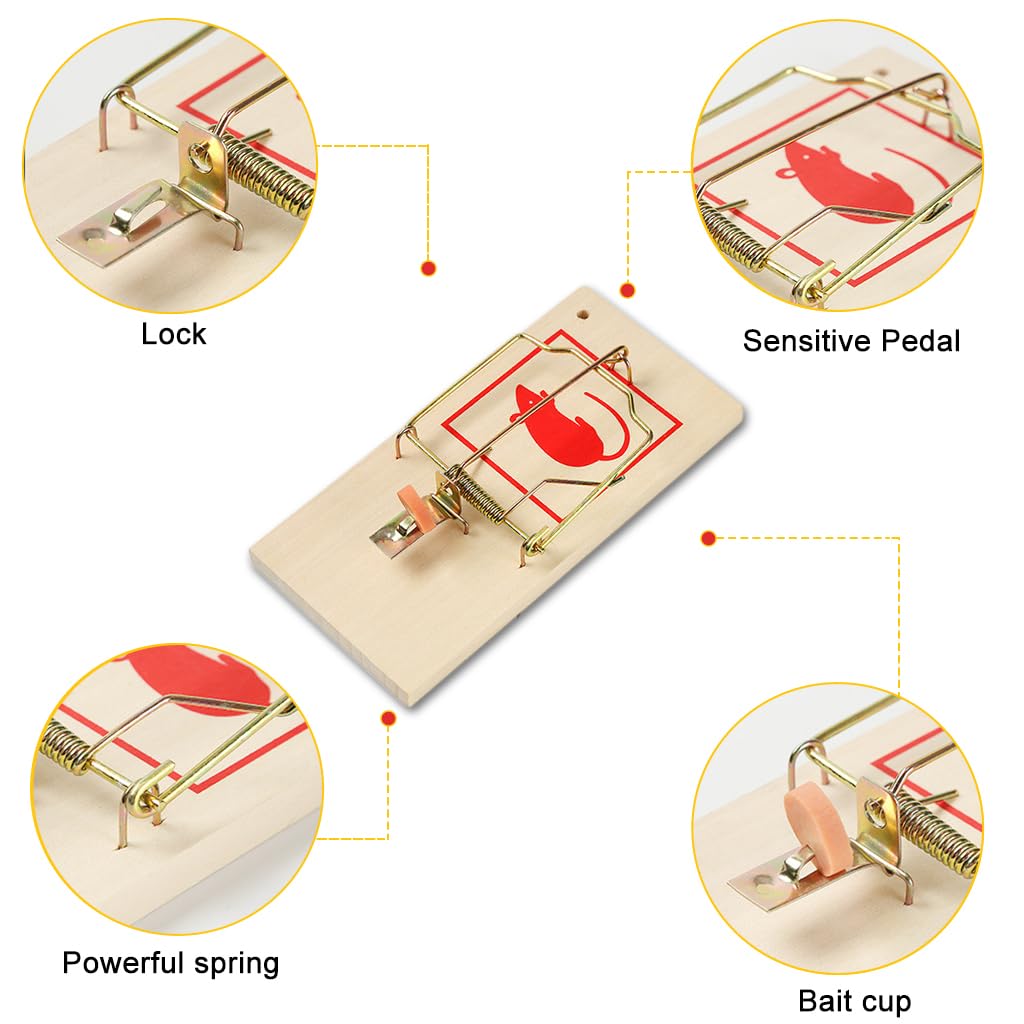 Optifit 4Pcs Rat Traps for House Garden Patio, Reusable Mouse Traps for Mice, Rats, Chipmunks, Squirrels, Hamsters and Other Rodents, Quickly Slam Rat Killer for Indoor and Outdoor