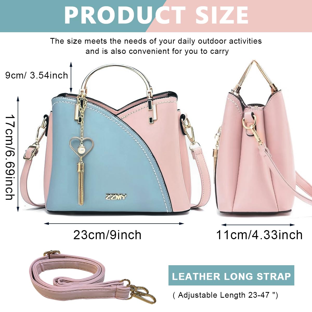PALAY Handbags Women Stylish PU Tote Bag Cross Body Tote with Detachable Shoulder Belt, Fashion Handbag for Women