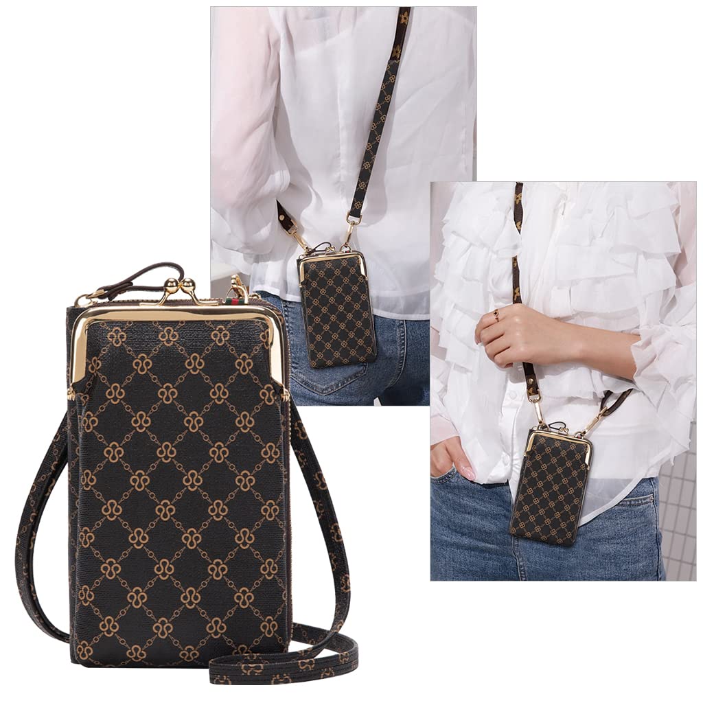 PALAY Crossbody Phone Bag for Women Stylish PU Leather Mobile Cell Phone Holder Pocket Purse Wallet Bag Pouch with Zipper Sling Bag Mini Shoulder Bags