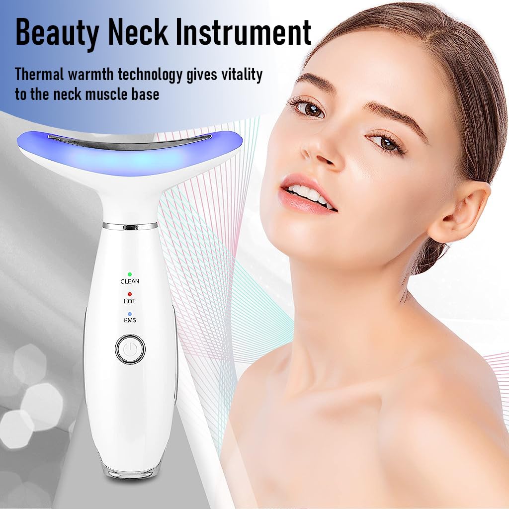 HANNEA Electric Neck Massager Machine, EMS Face Firming Wrinkle Reducing Tool Double Chin Reducer, Lifting Device Chin, Facial Beauty Machine With 3 Massage Modes