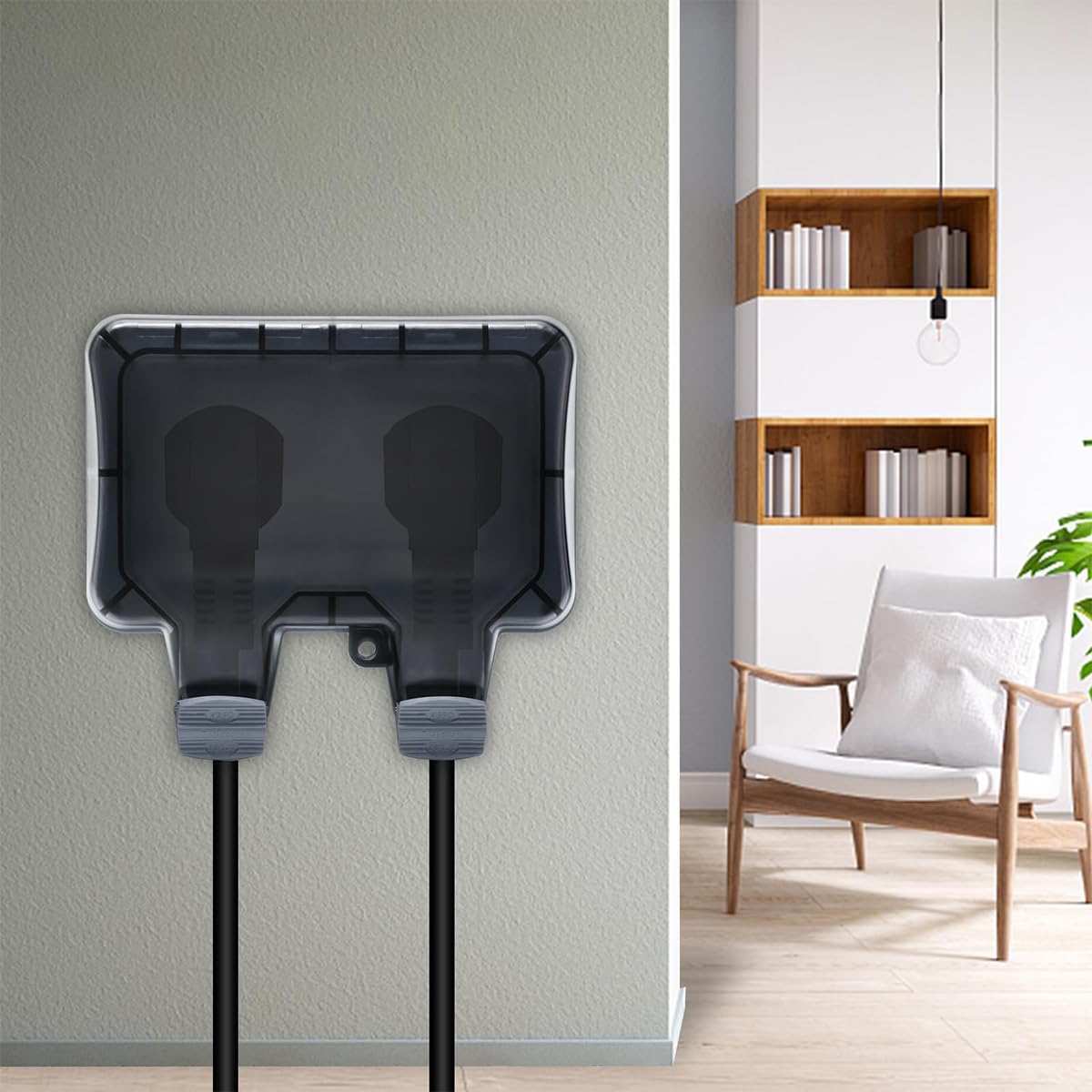 Serplex Waterproof Cover for Duplex Outlet Outdoor Electric Switch Socket Cover Double Socket Switch Cover with Flip Up Lid Universal Duplex Receptacle Waterproof Cover for 86mm×146mm Faceplate