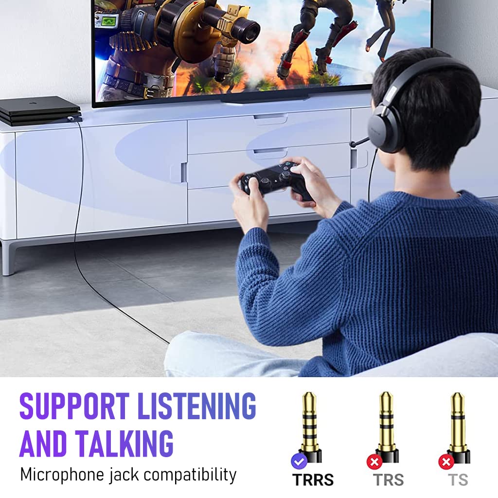 Verilux USB Sound Card USB to 3.5mm Jack Audio Adapter USB External Stereo Sound Adapter Converter for Laptop, PC, Compatible with PS5, PS4 Plug & Play No Driver Need