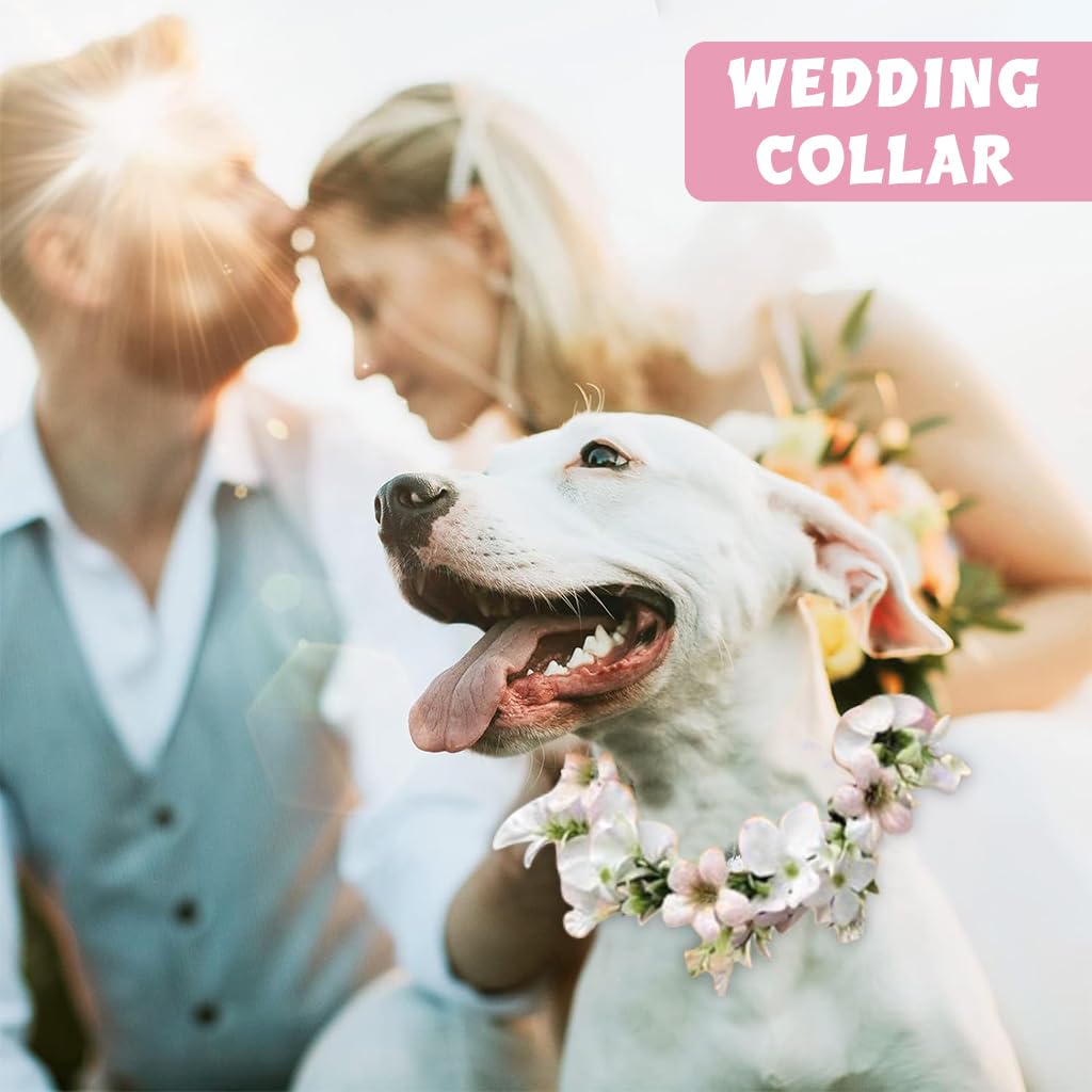Qpets Pet Photo Prop, Dog Clothes Accessory Flower Wreath Tie Back Fabric Floral Wreath Romantic Wreath for Wedding & Photography & Party & Festival