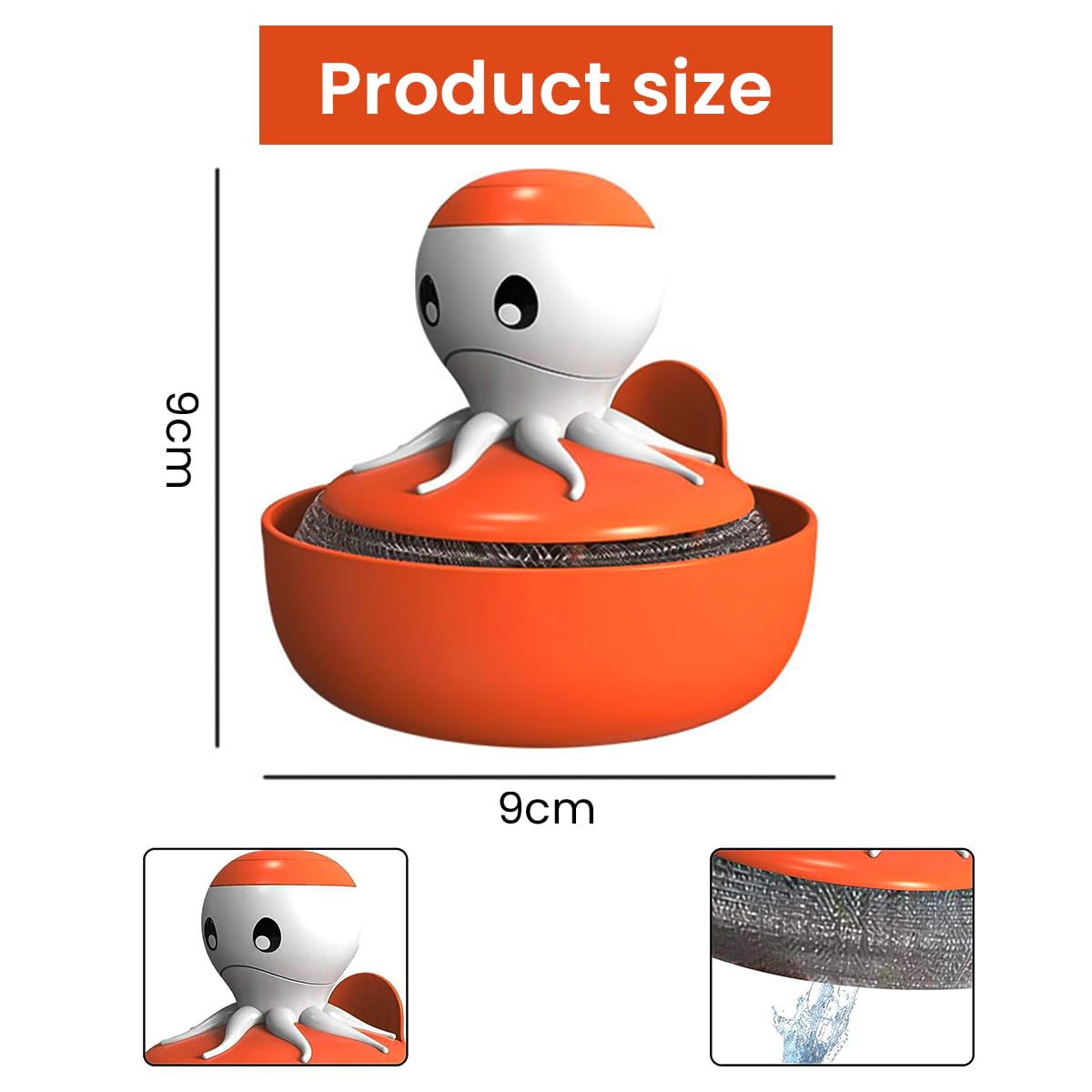 HASTHIP Cute Octopus Stainless Steel Cleaning Scrubber Brush, Kitchen Dish Washing Brush Set, Dish Scrubber dishwashing Brush