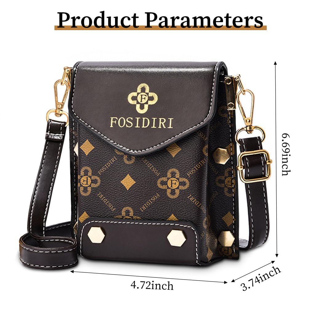 GUSTAVE Black Women Stylish PU Leather Small Cross Body Phone Bag with Mobile Cell Phone Pouch,Purse Wallet Sling Bag with Detachable Strap for Daily Essentials