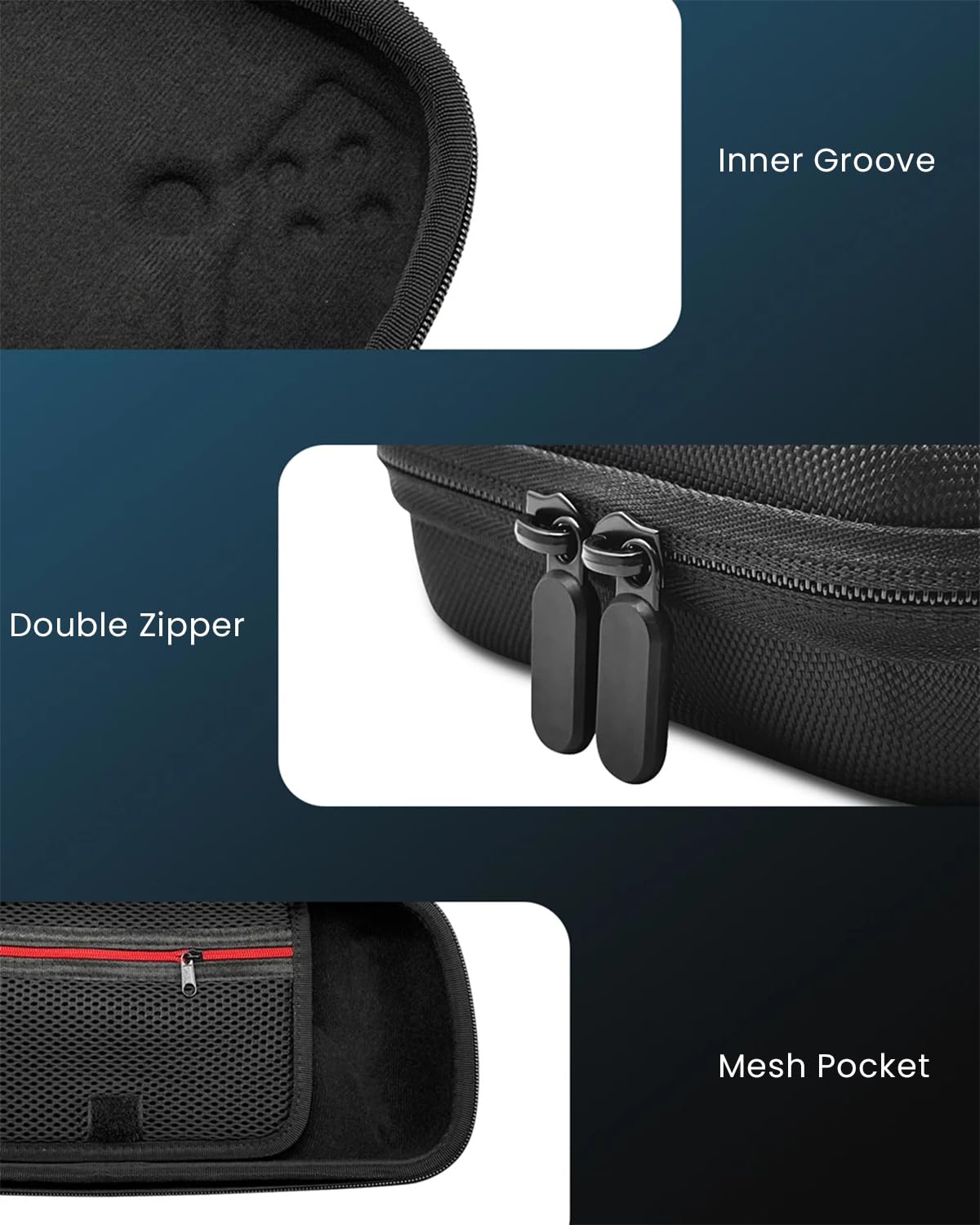 ZORBES Carrying Case for Sony PlayStation Portal Handheld Gaming Console, Hard Case with Mesh Zipper Pouch Playstation Portal Organizer Bag with Handle Playstation Portal Game Console Accessories Bag