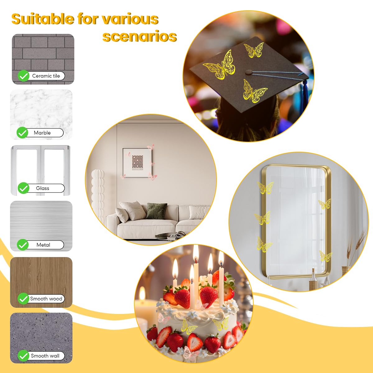 HASTHIP 435pcs 3D Luminous Wall Paper Sticker Night Glow Moon Star Theme Wall Decoration Sticker Fluorescent Wall Sticker, Ceiling Decoration for Kids Room, Starry Bedroom, Living Room