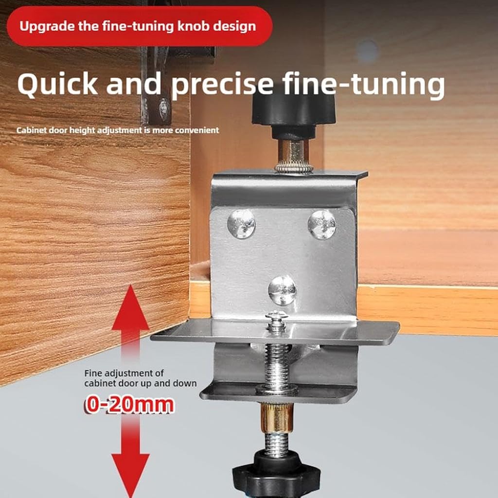 Serplex® Cabinet Door Installation Jig Mounting Tool Adjustable Jig with Door Support, Third Hand Tool, Heavy Duty Stainless Steel Door Installation Jig