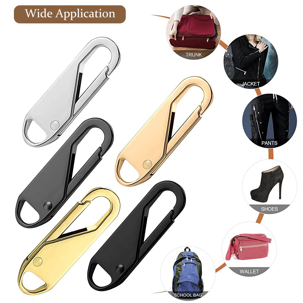 HASTHIP Zipper Puller Replacement Quick Snap Bag Zipper Puller for Bag Luggage Clothing Jackets Backpacks Purse Coat(10pcs)