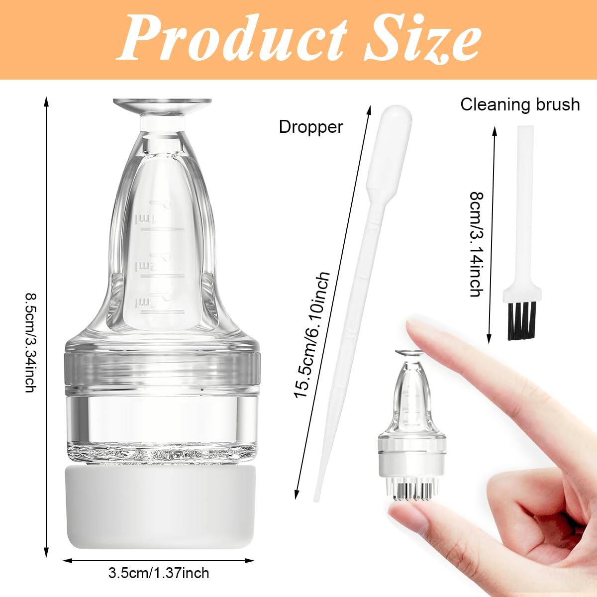 HANNEA 3ML Hair Oil applicator for Scalp, Scalp Applicator Comb, Medicine Essential Serum Liquid Root Comb Applicator Bottle, Massager for Hair Growth, Follicle Care Treat Hair Loss Thinning