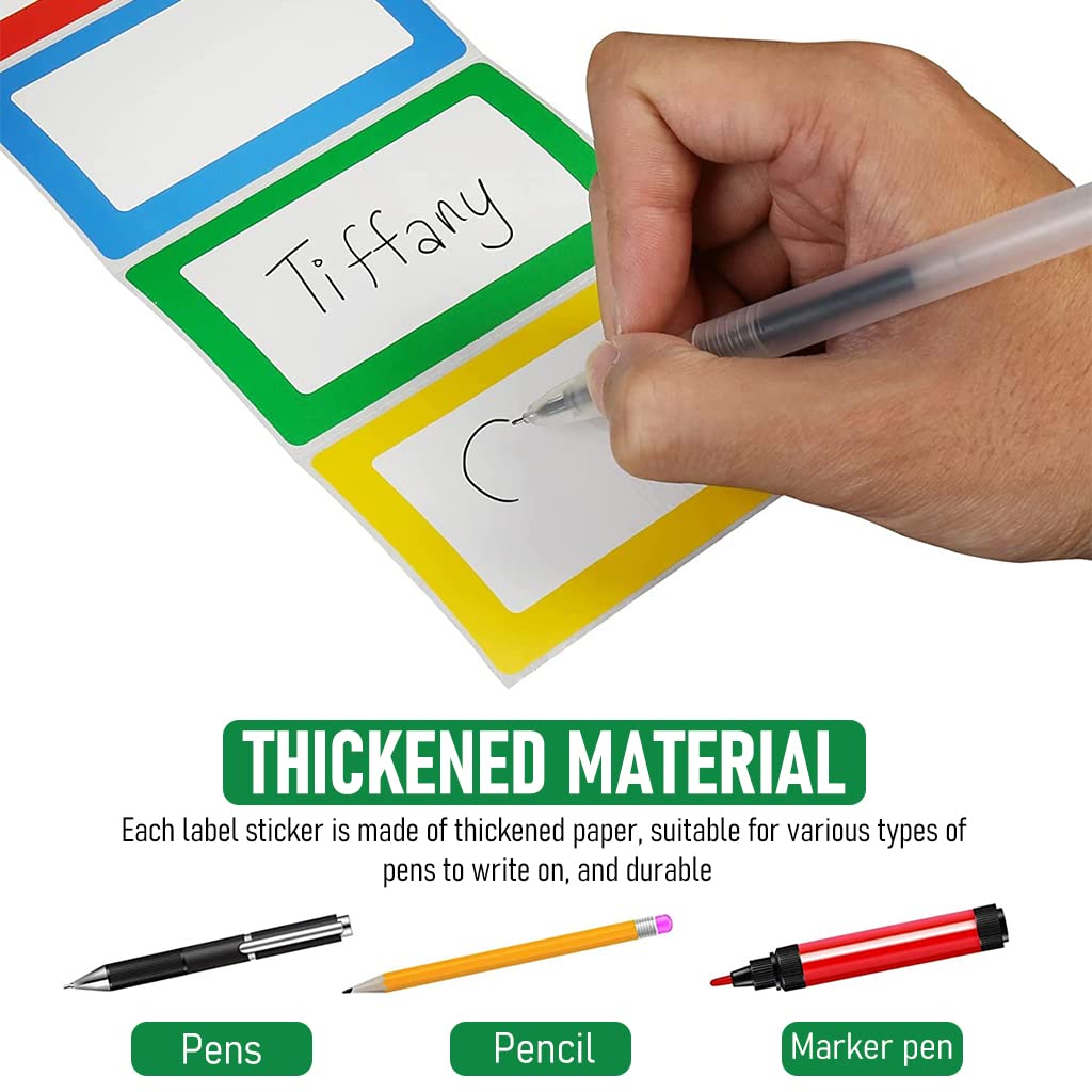 Climberty 300 Sheet Colored Label Stickers, 4 Colors Name Tag Sticker, 3.5