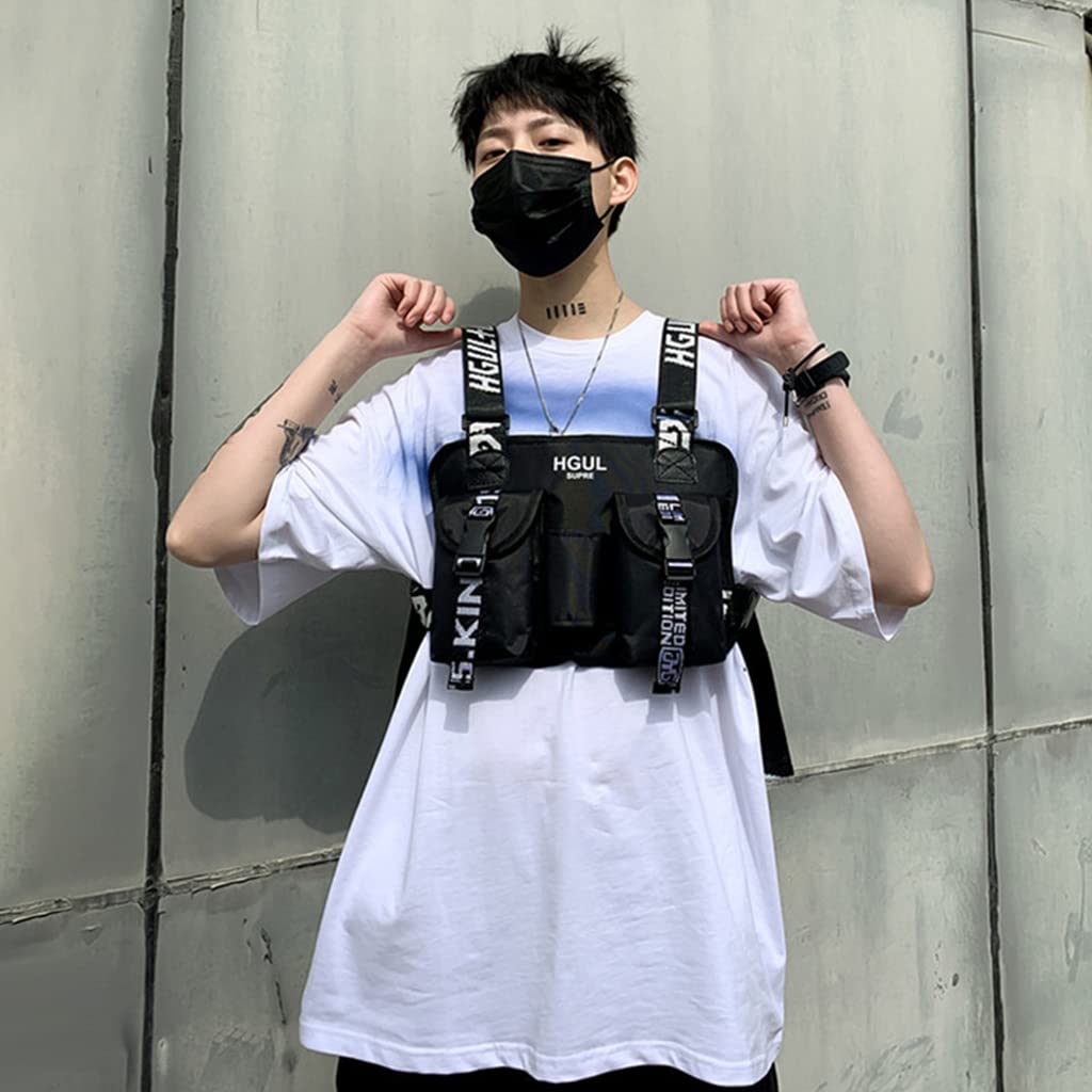 PALAY E Chest Bag for Men Women, Stylish Tactical Vest Chest Bag, Adjustable Rig Bag for Hiking, Camping, Night Running, Exercise