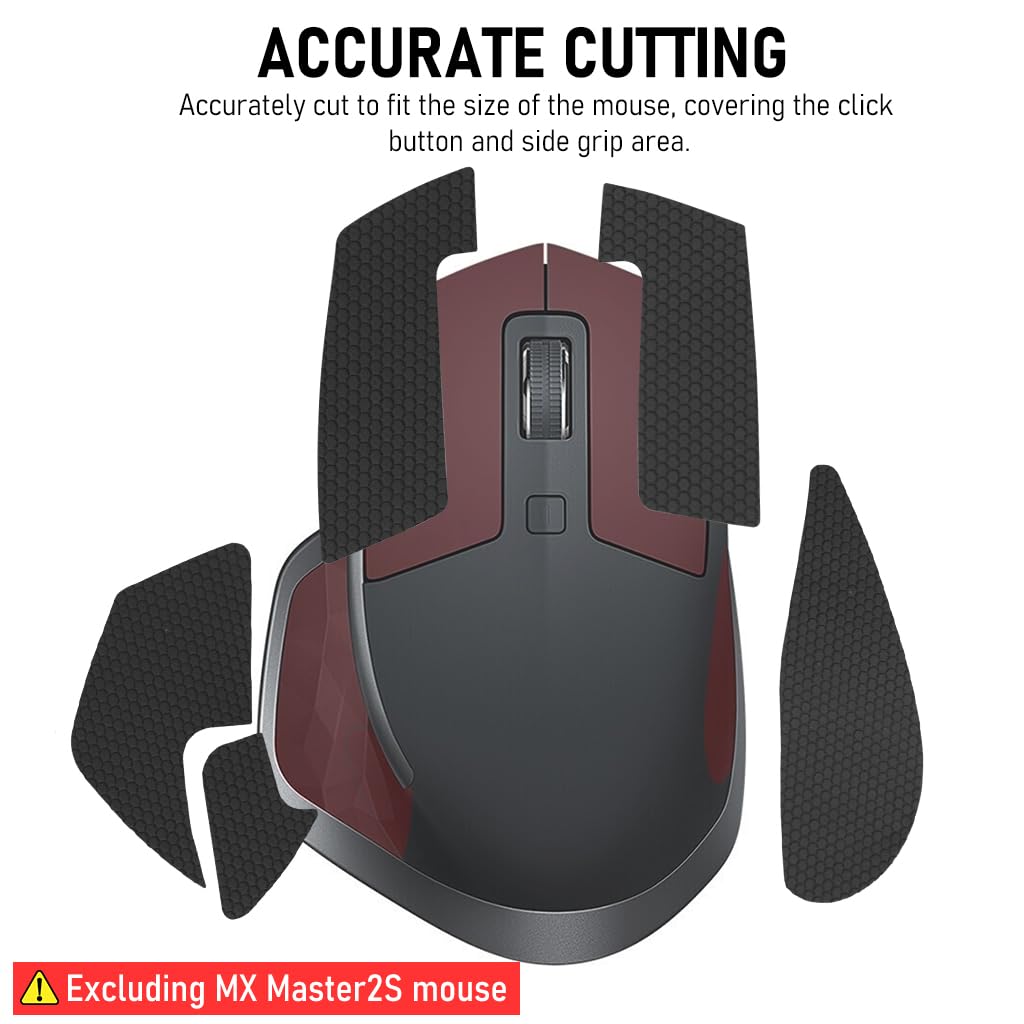 ZORBES Mouse Grip Tape for MX Master 2S Mouse Anti Slip, Non Fading Mouse Skin, Sweat Resistant, Easy to Use, Self Adhesive Design, Pre Cut