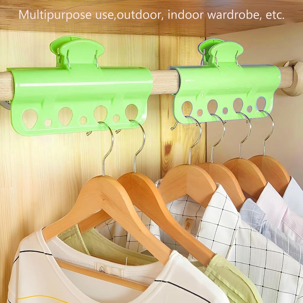 HASTHIP 4Pcs Hanger Clamps 7-holes Hanger Clamps for Drying Rod Windproof Clamps for Clothes Drying Rack Multifunctional Porous Hanger Clamps for Drying Rod Drying Rack Drying Stand