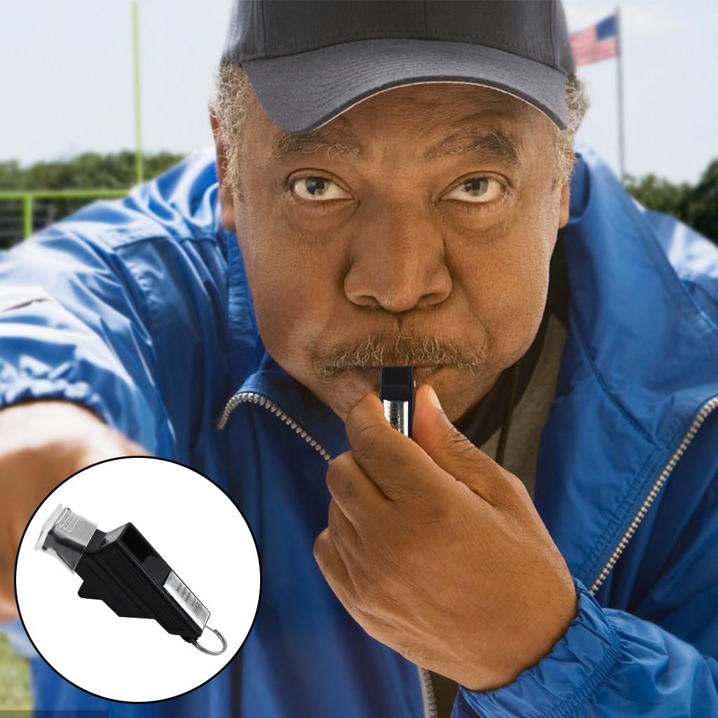 Proberos® Sports Whistle with Lanyard for Coach & Referee, High Pitch Sound, Ideal for Football, Boxing, Gym, Multi-Sport Coaching, Teachers, Training, Outdoor Activities (Black) Combo
