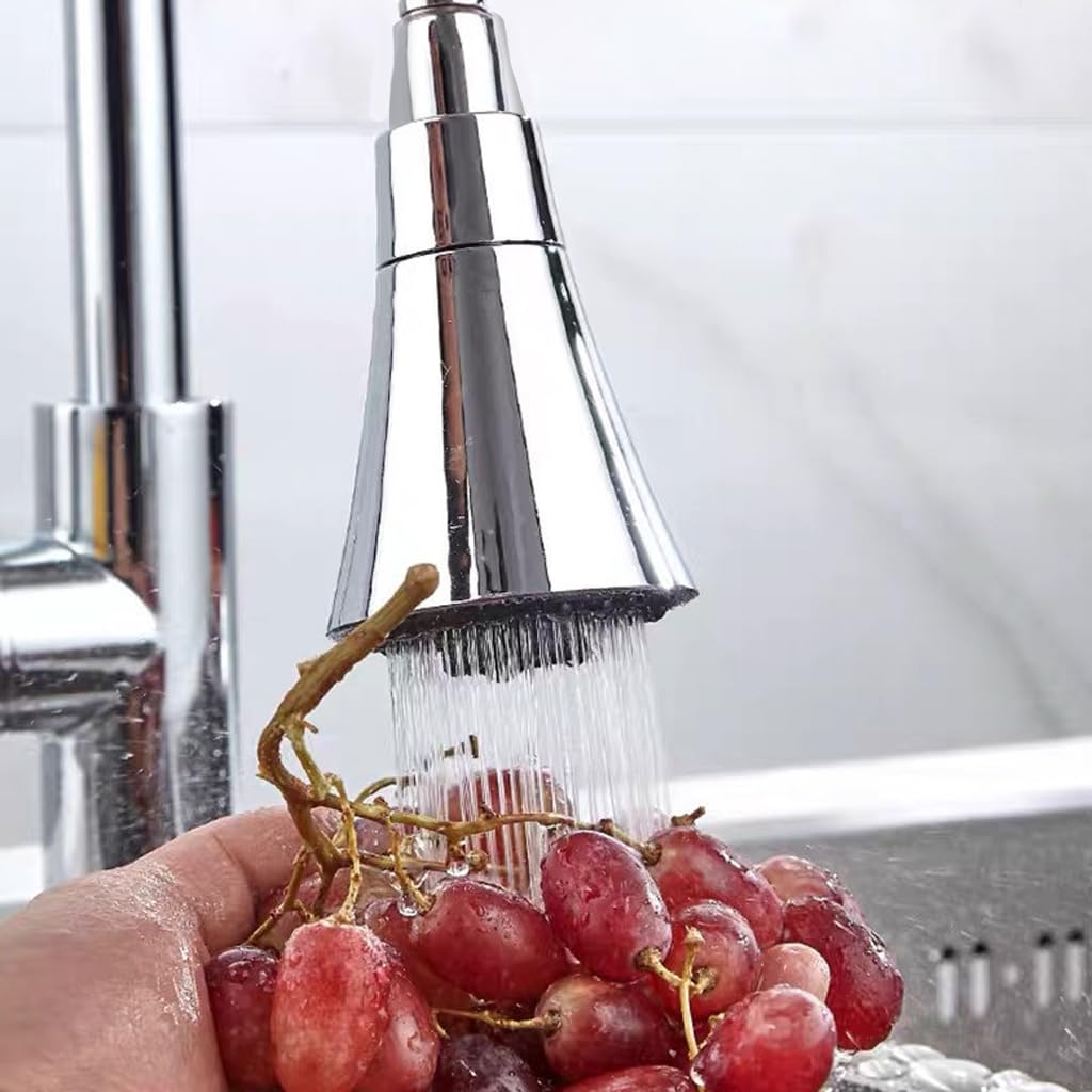 HASTHIP Kitchen Sink Faucet Water Tap Faucet Extender 360° Swivel Faucet Extension with 3 Water Spray Modes Electroplated Universal Sink Faucet Pressurized Faucet with 12cm Hose