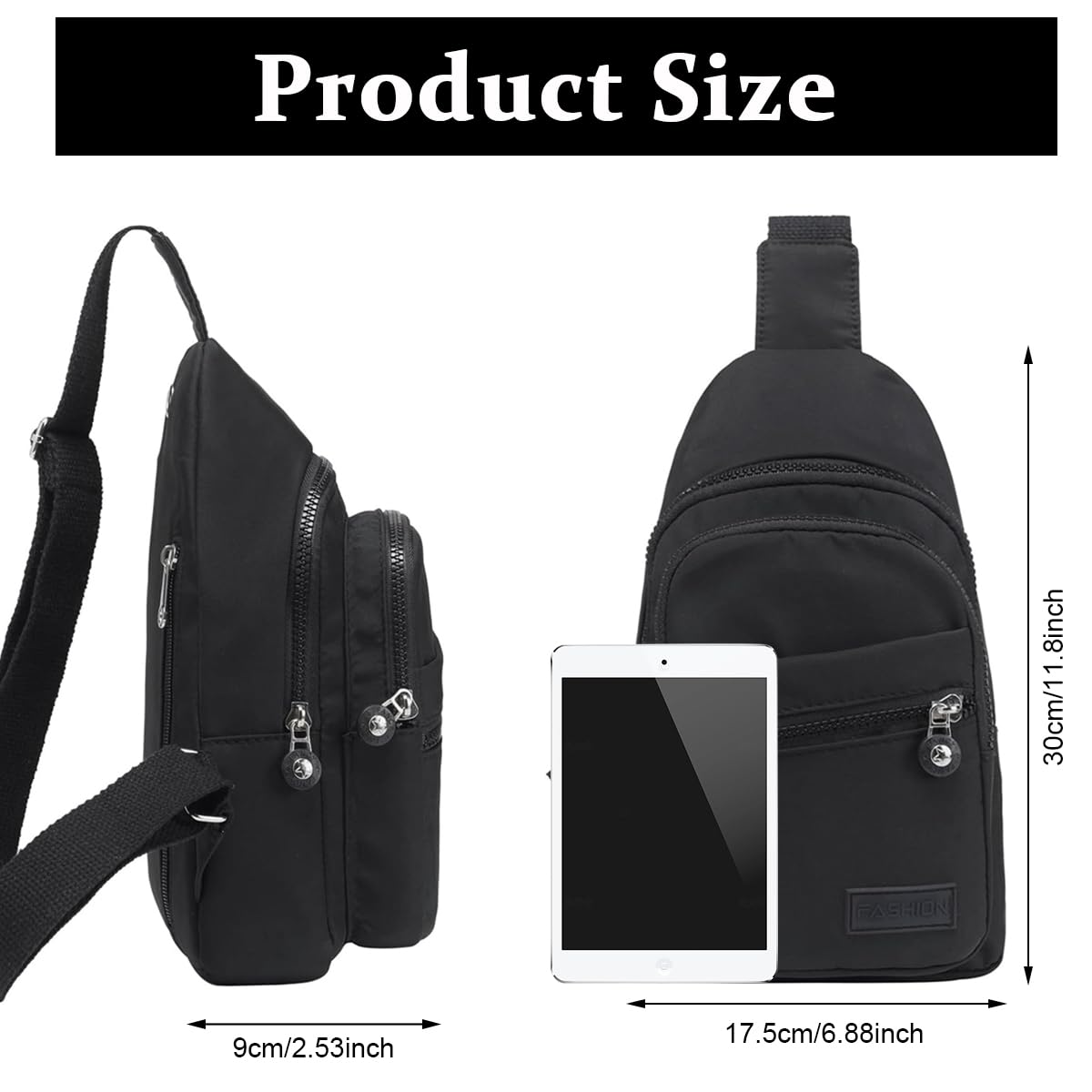 PALAY Shoulder Bag Crossbody Bag Unisex Nylon Crossbody Bag Multi Layer Travel Crossbody Bag for Working Shopping Hiking Travel