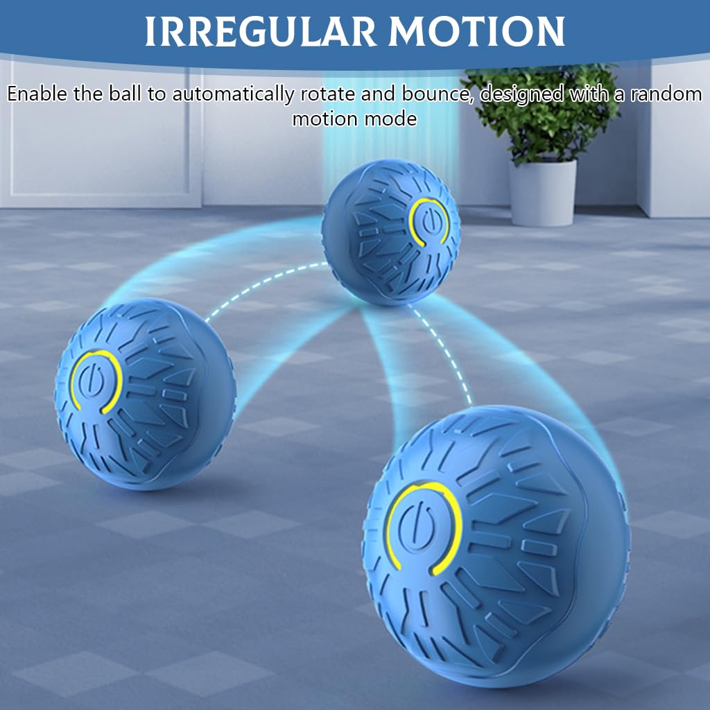 Qpets Small Dog Ball, 2 Inches Dog Chew Toys, Rubber Toys for Dogs, Interactive Bouncing Dog Toy with Cool Lighting Ideal for Indoor and Outdoor (Relieves Anxiety, with USB Cable)