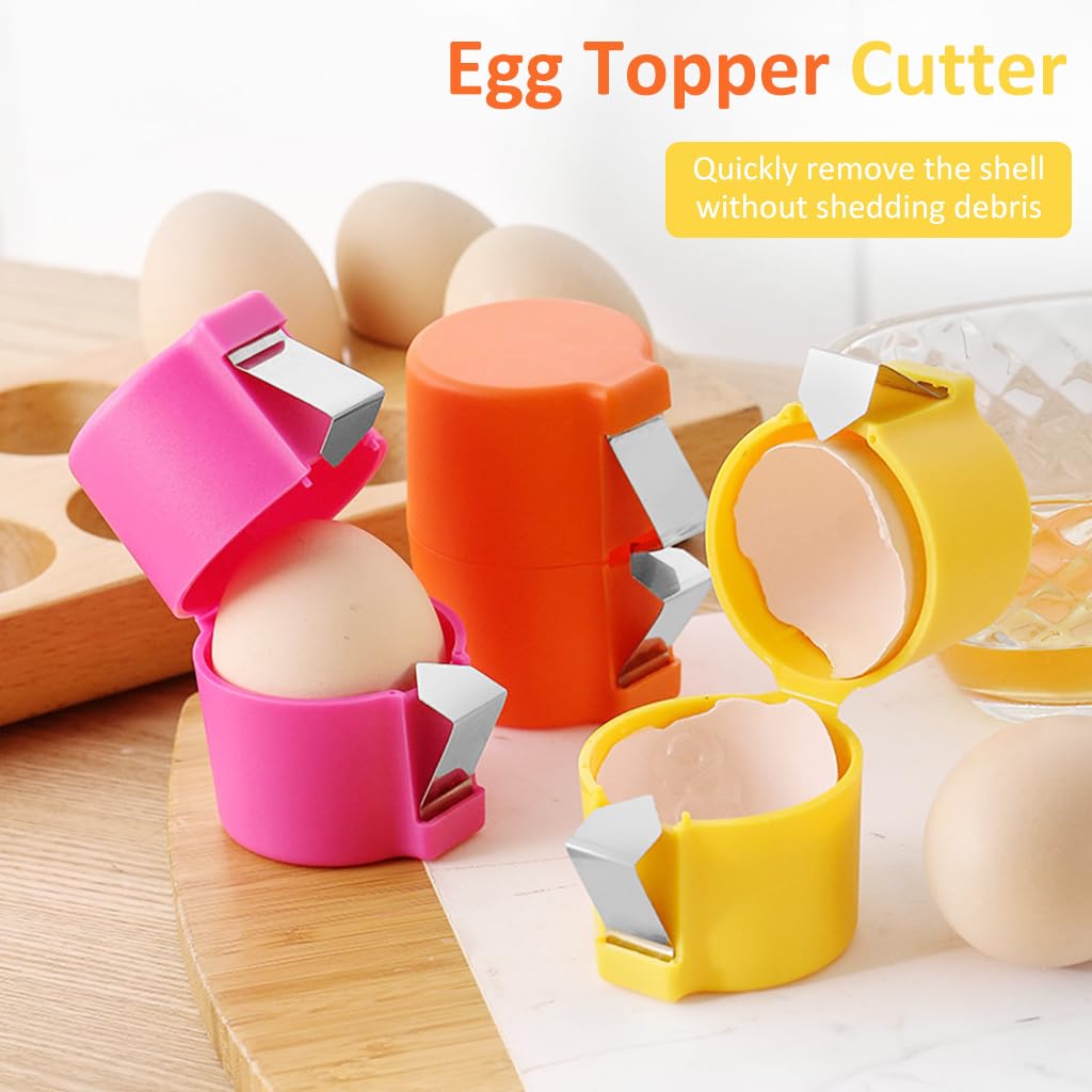 HASTHIP 3Pcs Egg Topper Cutter Tool Egg Cracker Tool Egg Shell OpenerHard Boiled Egg Peeler Egg Cracker Tool for Eggs Kitchen Gadgets Egg Cracking Tool Handheld