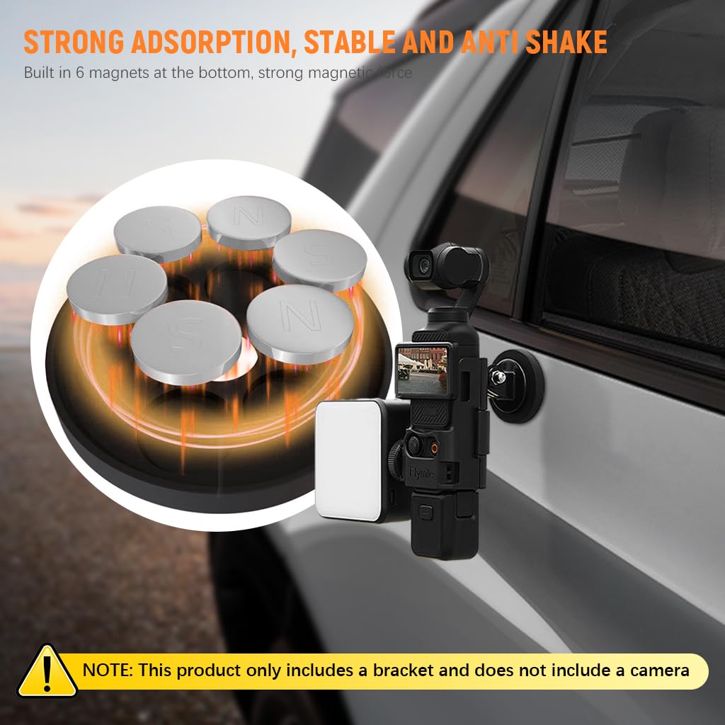ZORBES Magnetic Mount for DJI OSMO Pocket 3, Multipurpose OSMO Pocket 3 Holder with Detachable Strong Magnet Mount Adjustable Angle Magnetic Mount for OSMO Pocket 3, Pocket3 Accessories