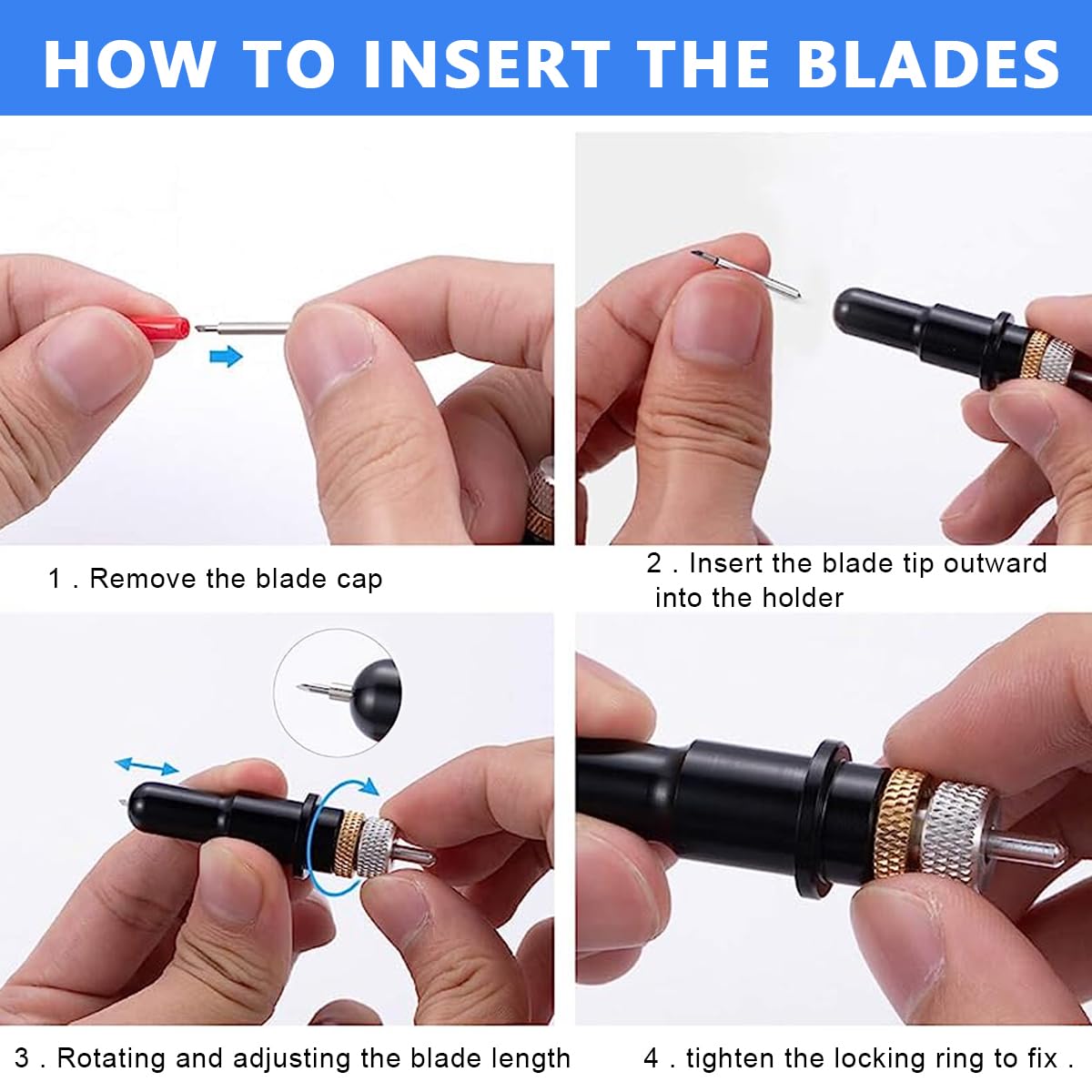 HASTHIP 30pcs Fine Point Blades for Cricut Maker 3 Expression/Explore Air 2 / Air 3, for Cricut Blades Including 10PCS 30°Shallow Blades, 10PCS 45° Standard Blades and 10PCS 60°deep Cutting Blades