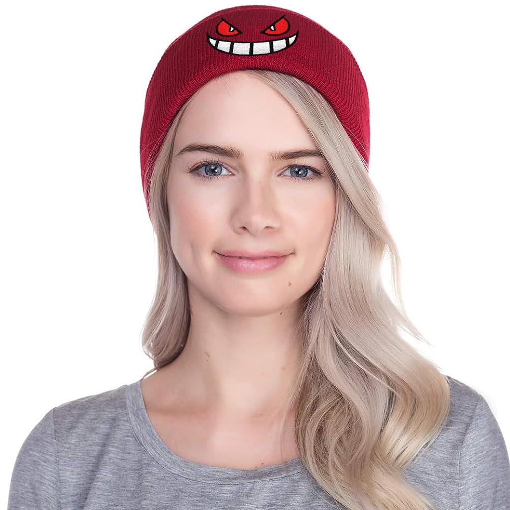 PALAY Winter Warm Beanie Hat Unisex Winter Hat Fashion Print Knitted Hat Caps Stretchy Knitted Hat for Men and Women, Winter Gift Christmas Gift, Black