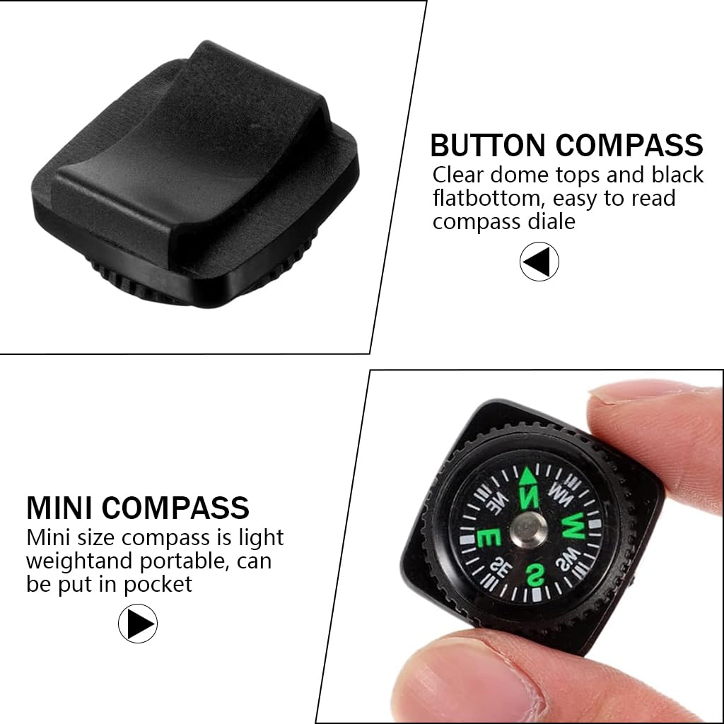 Proberos Wrist Compass with Base No Strap Wrist Compass Set Compatible with 21mm Strap, High Precison High Clearity Outdoor Compass, Pack of 10