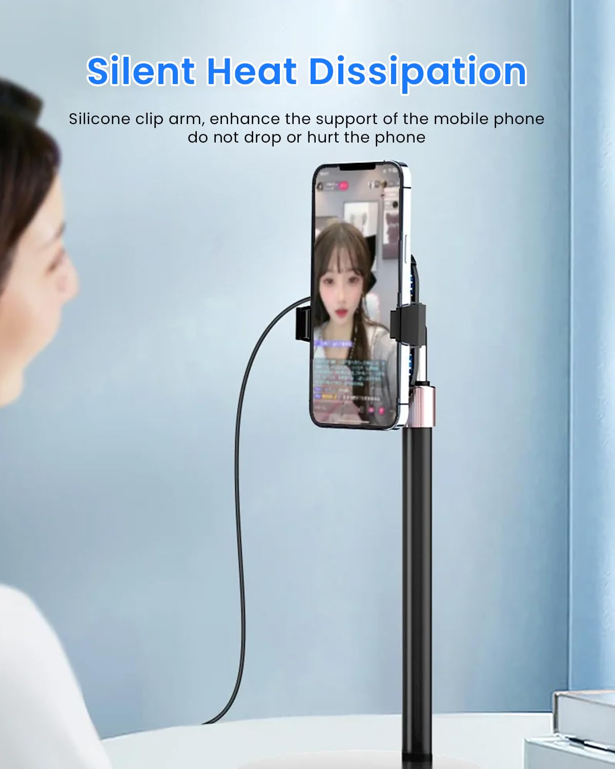 ZORBES Phone Cooler Gaming Fan, Gaming Mobile Cooler Fan, Dual Turbo Fan Phone Cooler with Digital Display & Adjustable Clip Claw Design, 3 Speed Adjustable Phone Cooler Universal Phone Cooler