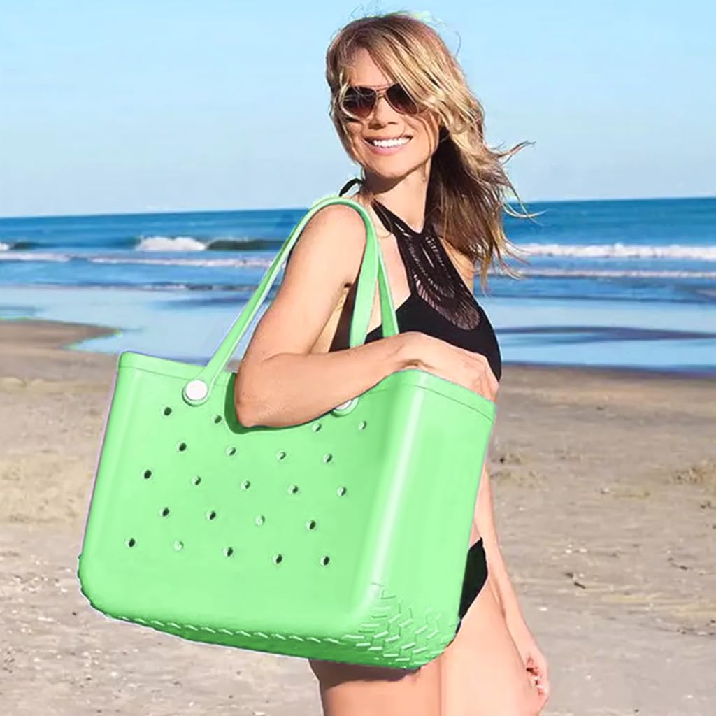 PALAY Shower Caddy Bag for Bathroom EVA Beach Caddy Bag Mesh Hole Waterproof Beach Handbag Storage Caddy Bag with Handle Shower Toiletry Bag Shower Caddy Basket Beach Hand Bag, 38x30x13cm
