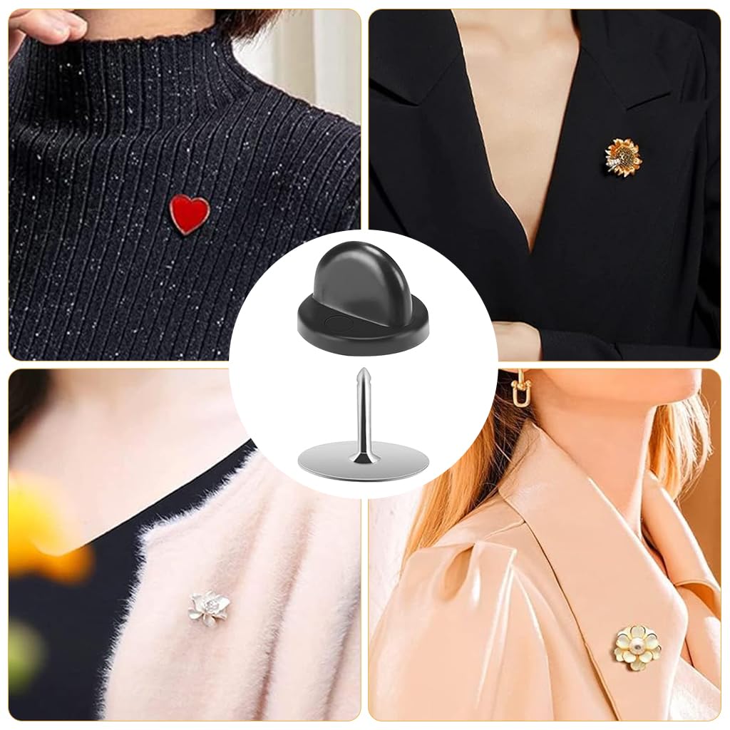 PALAY 50 Pairs Rubber Blank Pin Backs Butterfly Clutch Backings Holder Tie Tacks Keepers Replacement with 9mm Length 10mm Width Lapel Enamel Pins for Craft Making DIY