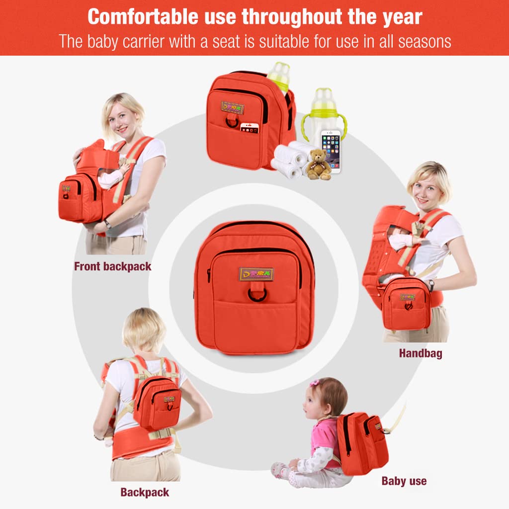 SNOWIE SOFT 10-in-1 Multifunctional Baby Carrier with Adjustable Seat & Diaper Bag, Ergonomic Baby Wrap for 0-4 Years, Breathable All-Season Baby Sling with Safety Features, Perfect for New Parents