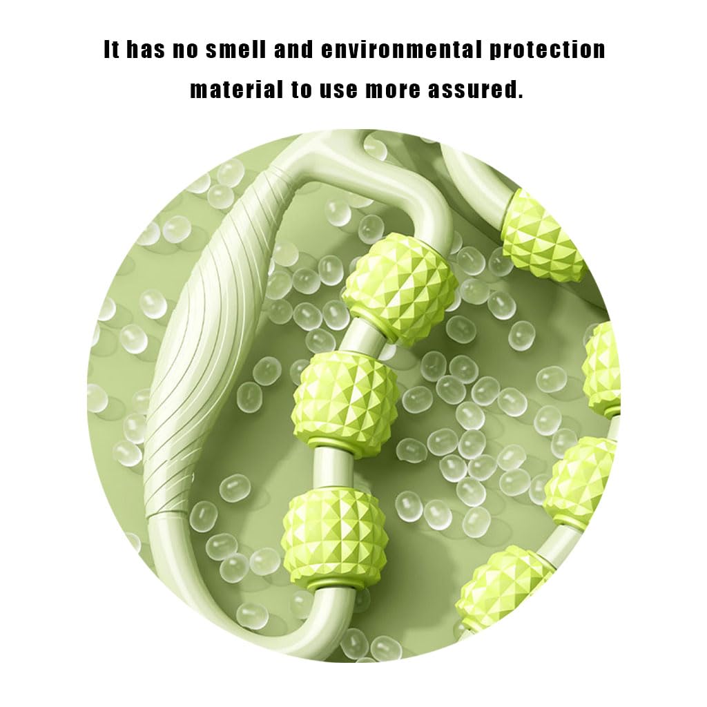 Optifit 9 Wheels Handle Roller, Manual Muscle Massager for Fascia, Neck, Arm, Elbow, Hand, Leg, Calf, High Density for Physical Therapy, Soreness Relieve Pain, Foam Roller for Tissue Massager