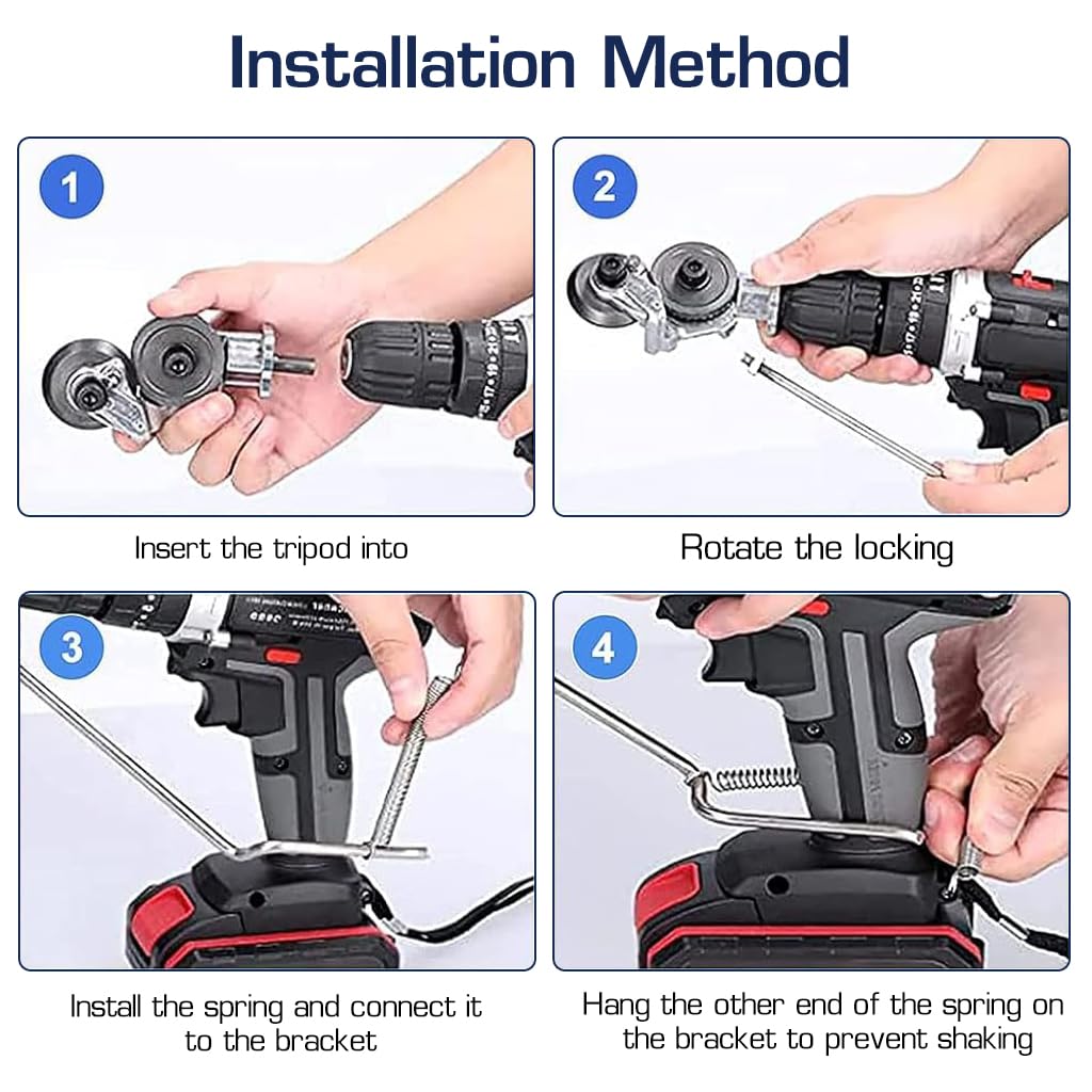 Serplex Electric Drill Shear Attachment Cutter, Electric Drill Plate Cutter Metal Nibbler Drill Attachment with adapter, Drill Machine Attachment Tools For Cutting Iron, White Sheet, Steel, Copper