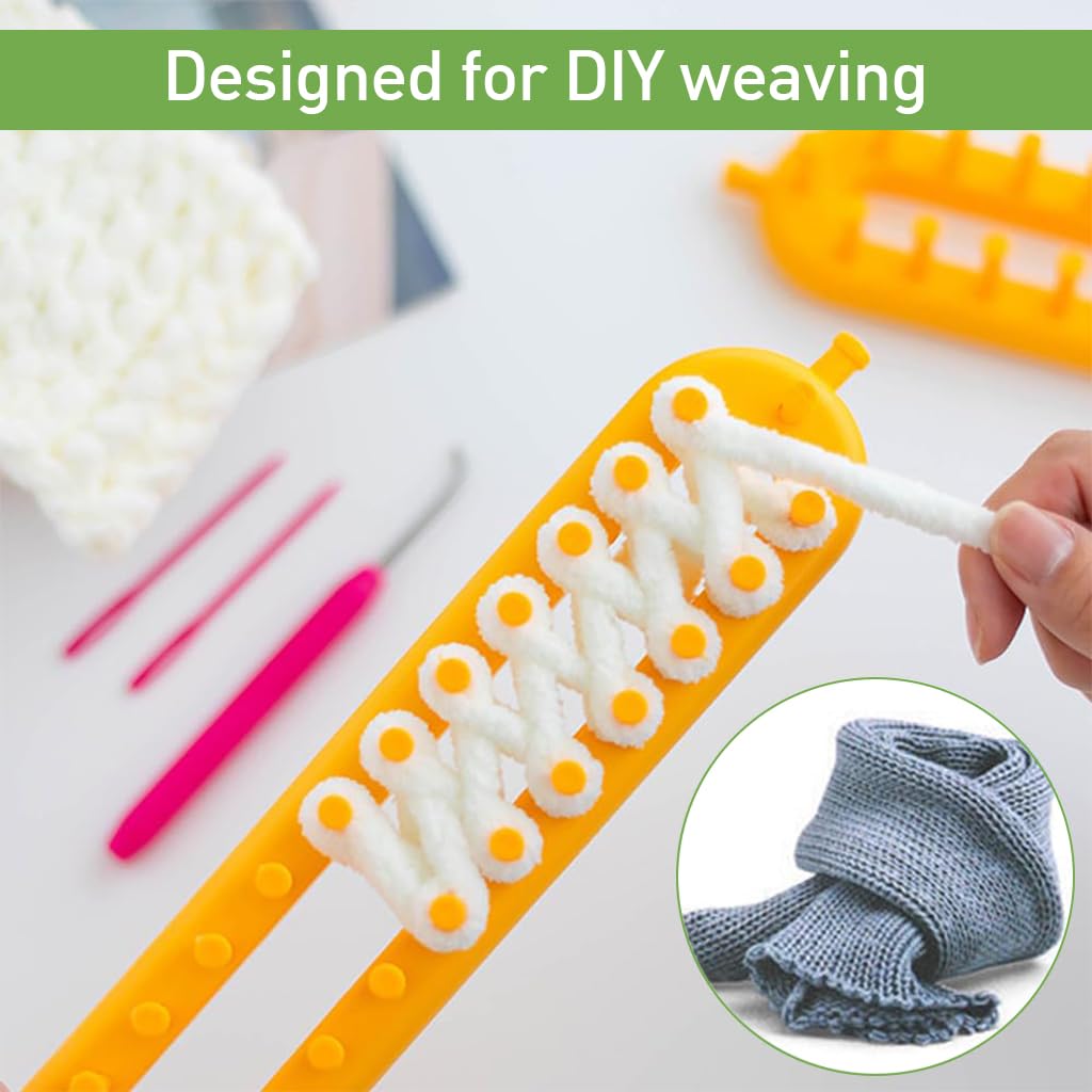 PATPAT Color Knitting Looms 4 Sizes Long Knitting Looms with Sewing Needles & Loom Needles Beginners DIY Knitting Loom Starter Kit for Making Scarf, Blanket