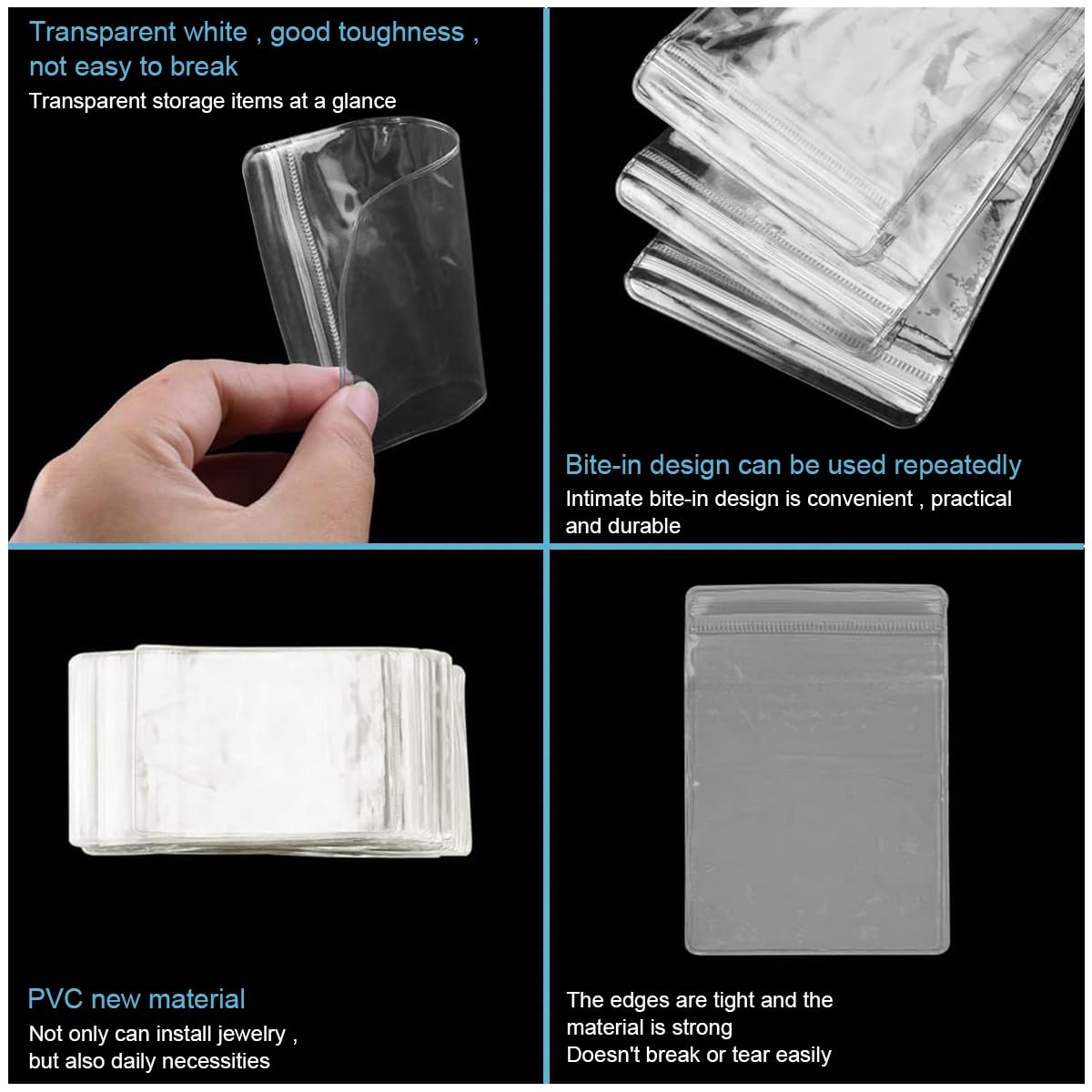 MAYCREATE Clear Acrylic Jewelry Organizer Stand for Women Girls with 30Pcs PVC Transparent Anti-oxidation Jewelry Storage Zipper Bag for Necklace Earrings Rings Bracelets
