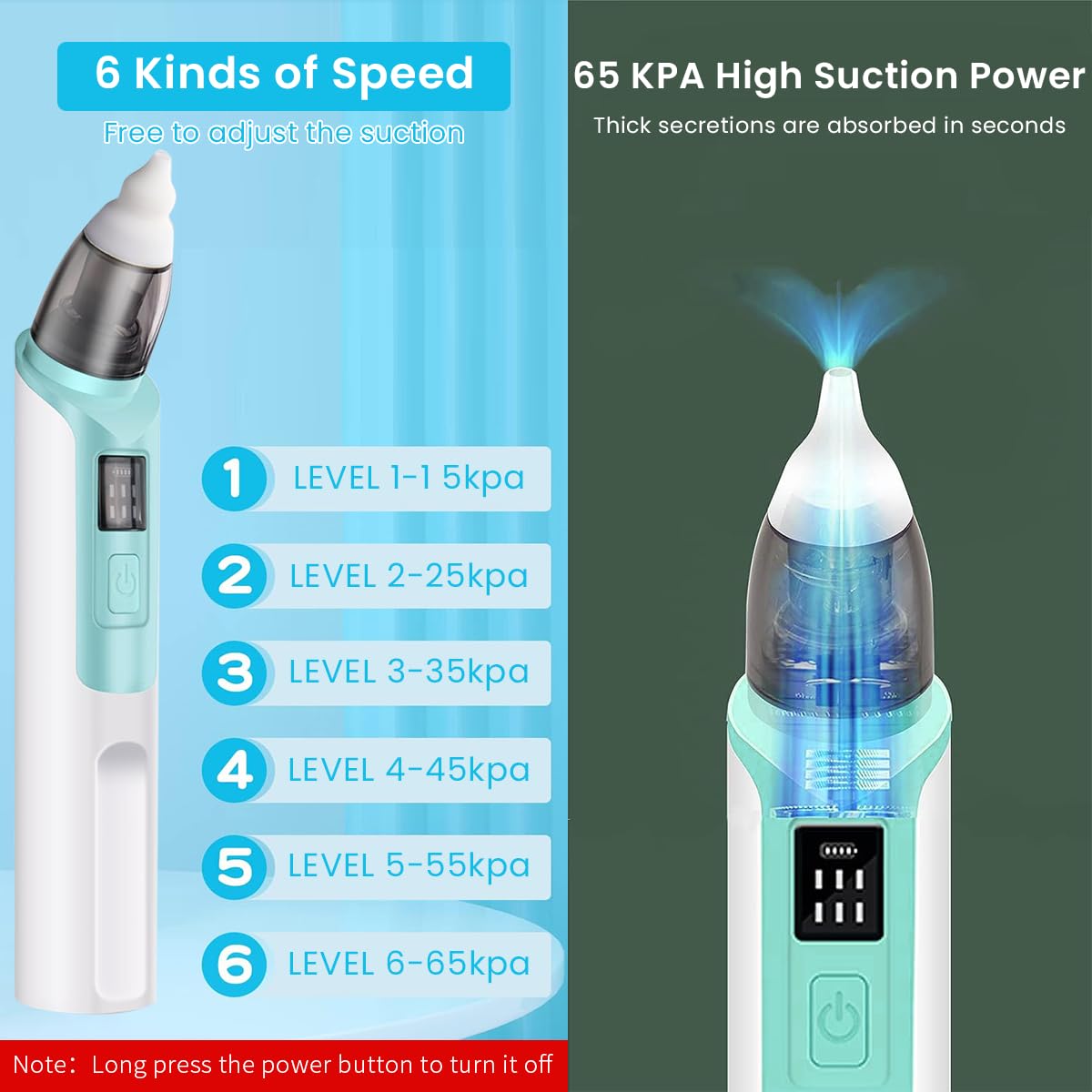 SNOWIE SOFT USB Nasal Aspirator for Baby Electric Baby Nasal Aspirator Mucus Sucker for Baby Silent Baby Mucus Remover with 6 Adjustable Suction Strength Waterproof Baby Nasal Aspirator
