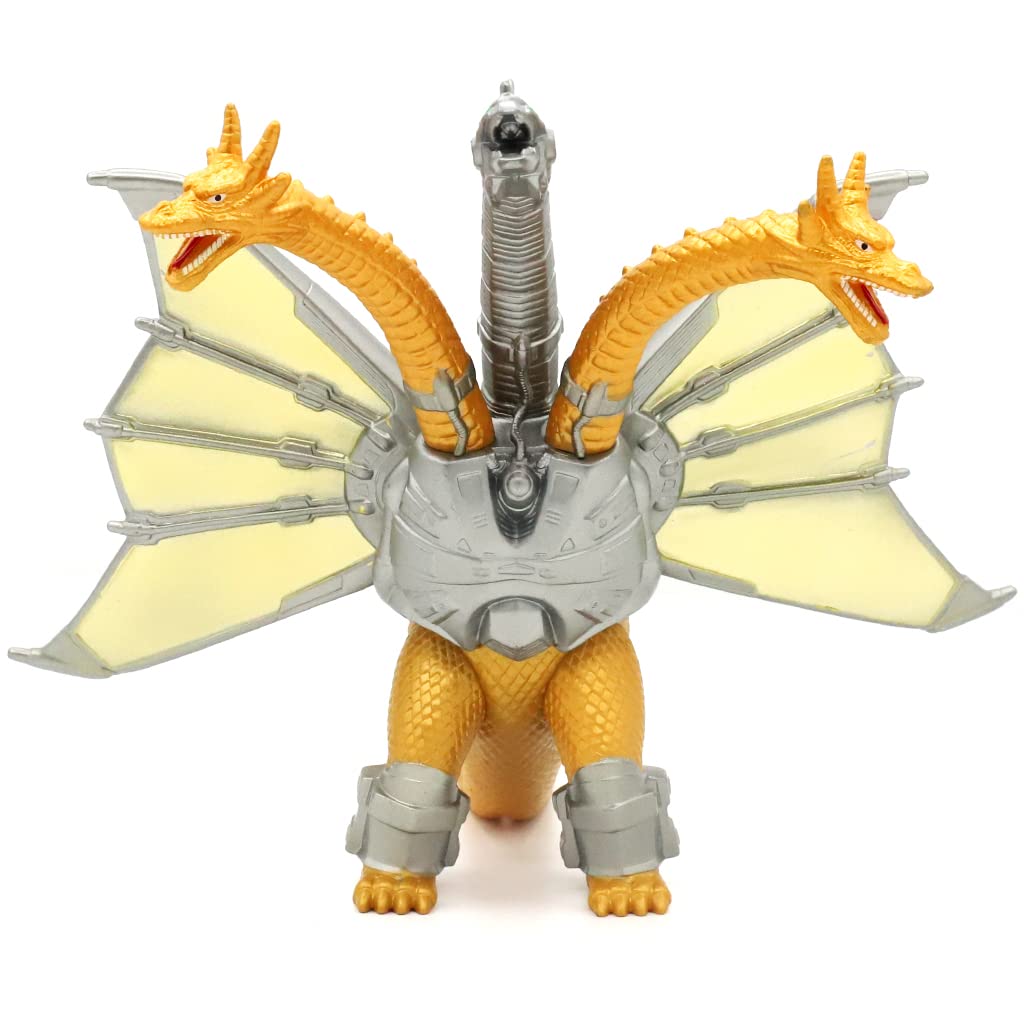 PATPAT Godzilla Toys 7'' Monsters Classic King Ghidorah Mechanical 3 Head Dragon Vinyl Big Action Figure Ghidorah Collectible Model Dinosaur Toys for Kids